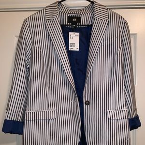 Womens Casual Work Striped Blazer